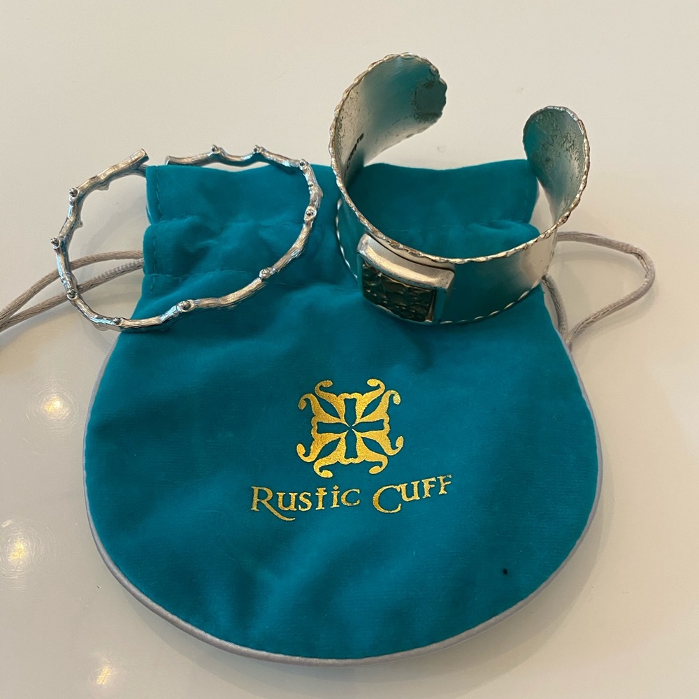 New Rustic Cuff bracelets - set of two